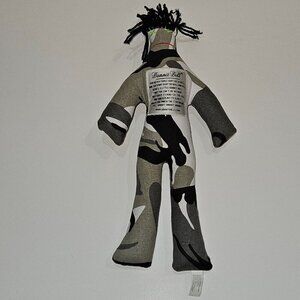 Dammit Doll Plush 12" Tall Gray Black White Camouflage